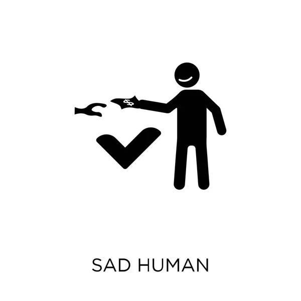 Triste Icono Humano Diseño Símbolo Humano Triste Colección Feelings Ilustración — Archivo Imágenes Vectoriales