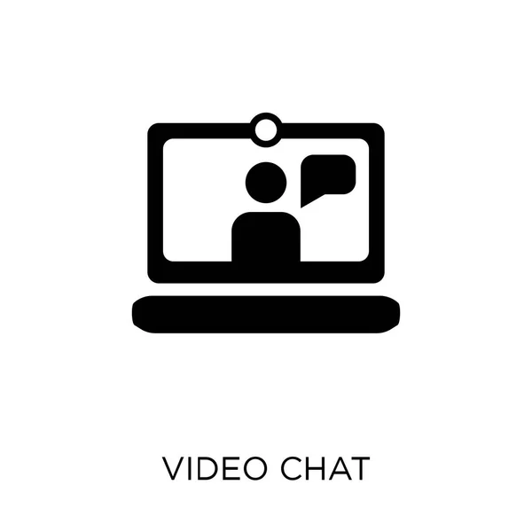 Icono Chat Vídeo Diseño Símbolos Chat Vídeo Colección Comunicación Ilustración — Vector de stock