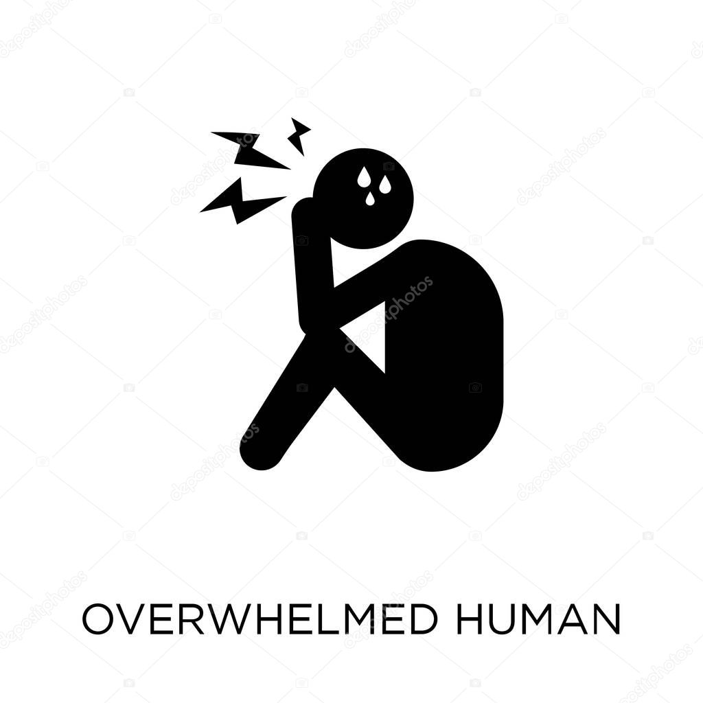 overwhelmed human icon. overwhelmed human symbol design from Feelings collection. Simple element vector illustration on white background.