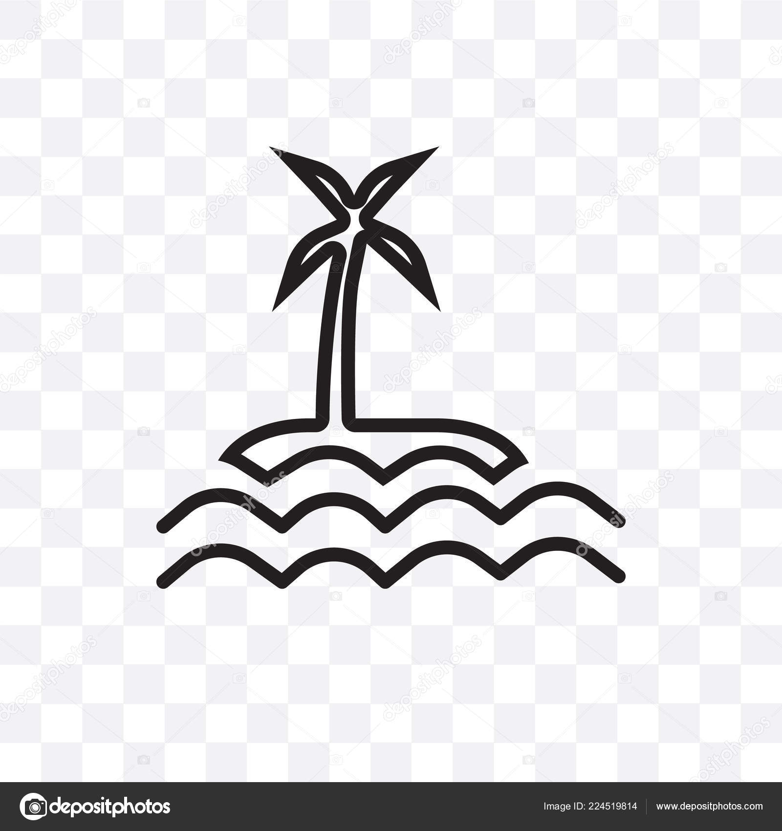 Beach Vector Linear Icon Isolated Transparent Background