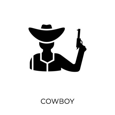 Kovboy simgesi. Kovboy sembolü tasarım çöl koleksiyonundan. Basit öğe vektör çizim beyaz arka plan üzerinde.