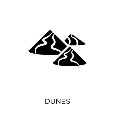 Dunes simgesi. Dunes sembolü tasarım çöl koleksiyonundan. Basit öğe vektör çizim beyaz arka plan üzerinde.