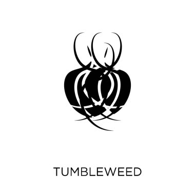 Tumbleweed simgesi. Tumbleweed sembolü tasarım çöl koleksiyonundan. Basit öğe vektör çizim beyaz arka plan üzerinde.