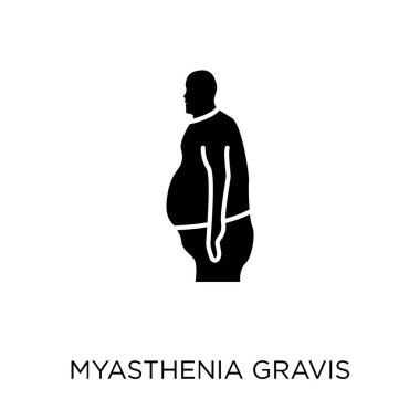 Miyasteni gravis simgesi. Miyasteni gravis sembolü tasarım hastalıkları koleksiyonundan. Basit öğe vektör çizim beyaz arka plan üzerinde.