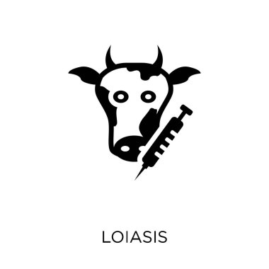 Loiasis simgesi. Loiasis simgesi tasarım hastalıkları koleksiyonundan. Basit öğe vektör çizim beyaz arka plan üzerinde.