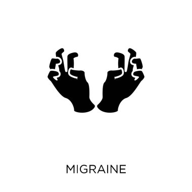 Migren simgesi. Migren sembolü tasarım hastalıkları koleksiyonundan. Basit öğe vektör çizim beyaz arka plan üzerinde.