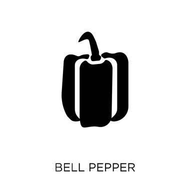 Dolmalık biber simgesi. Dolmalık biber sembolü tasarım meyve ve sebze koleksiyonundan. Basit öğe vektör çizim beyaz arka plan üzerinde.