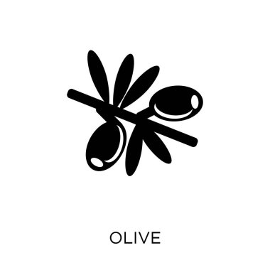 Zeytin simgesi. Zeytin sembolü tasarım meyve ve sebze koleksiyonundan. Basit öğe vektör çizim beyaz arka plan üzerinde.