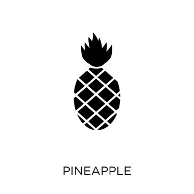 Ananas simgesi. Ananas sembolü tasarım meyve ve sebze koleksiyonundan. Basit öğe vektör çizim beyaz arka plan üzerinde.