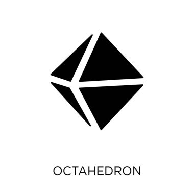Octahedron simgesi. Geometri koleksiyonundan octahedron sembolü tasarım. Basit öğe vektör çizim beyaz arka plan üzerinde.