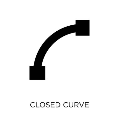 Kapalı eğri simgesi. Kapalı eğri sembolü tasarım geometri koleksiyonundan. Basit öğe vektör çizim beyaz arka plan üzerinde.