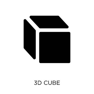 3D küp simgesini. 3D küp simge tasarım geometri koleksiyonundan. Basit öğe vektör çizim beyaz arka plan üzerinde.