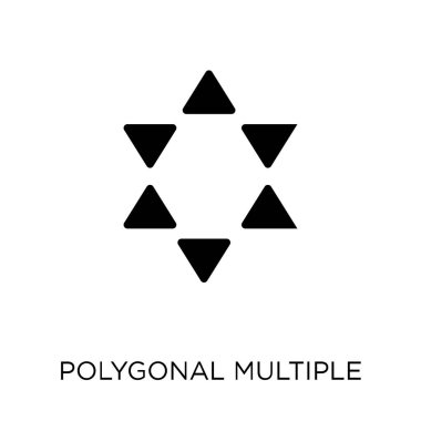 Poligonal çoklu yıldız simgesi. Poligonal çoklu yıldız sembolü tasarım geometri koleksiyonundan. Basit öğe vektör çizim beyaz arka plan üzerinde.