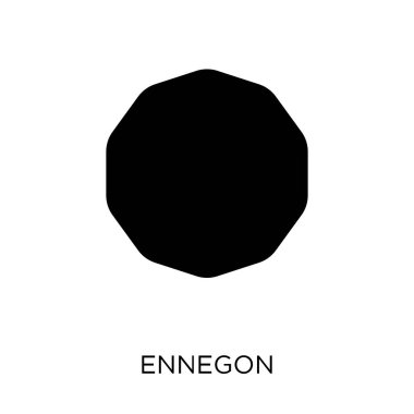 Ennegon simgesi. Ennegon simgesi tasarım geometri koleksiyonundan. Basit öğe vektör çizim beyaz arka plan üzerinde.