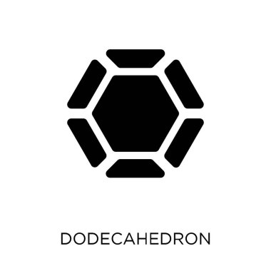 dodecahedron simgesi. dodecahedron sembolü tasarım geometri koleksiyonundan. Basit öğe vektör çizim beyaz arka plan üzerinde.