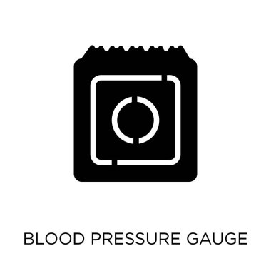 Tansiyon ölçer simgesi. Tansiyon ölçer simgesi tasarım sağlık ve tıbbi koleksiyonu. Basit öğe vektör çizim beyaz arka plan üzerinde.