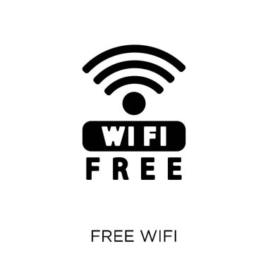Ücretsiz Wi-Fi simgesi. Ücretsiz Wi-Fi sembolü tasarım Hotel Collection. Basit öğe vektör çizim beyaz arka plan üzerinde.