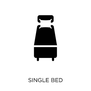 Tek Kişilik Yatak simgesi. Tek Kişilik Yatak sembolü tasarım Hotel Collection. Basit öğe vektör çizim beyaz arka plan üzerinde.