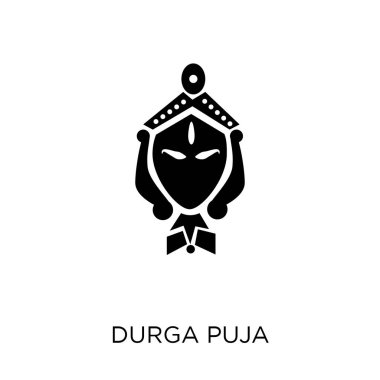 Durga puja simgesi. Durga puja sembolü tasarım Hindistan koleksiyonundan. Basit öğe vektör çizim beyaz arka plan üzerinde.