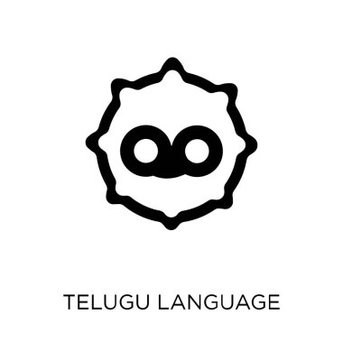 Telugu dili simgesi. Telugu dili sembolü tasarım Hindistan koleksiyonundan. Basit öğe vektör çizim beyaz arka plan üzerinde.