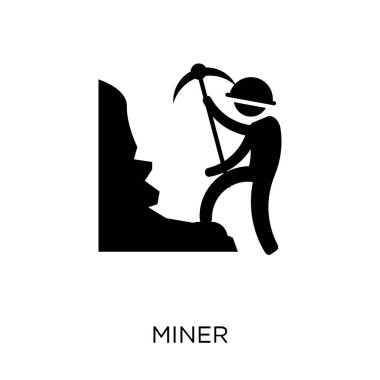 Madenci simgesi. Madenci sembolü tasarım meslekler koleksiyonundan. Basit öğe vektör çizim beyaz arka plan üzerinde.