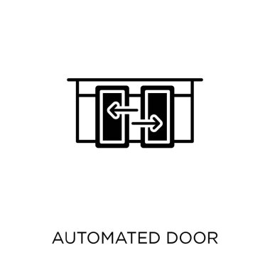 otomatik kapı simgesi. otomatik kapı sembol tasarımı Smarthome koleksiyonundan. Basit öğe vektör çizim beyaz arka plan üzerinde.