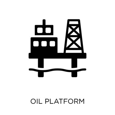 Petrol platformu simgesi. Petrol platformu sembolü tasarım sanayi koleksiyonundan. Basit öğe vektör çizim beyaz arka plan üzerinde.