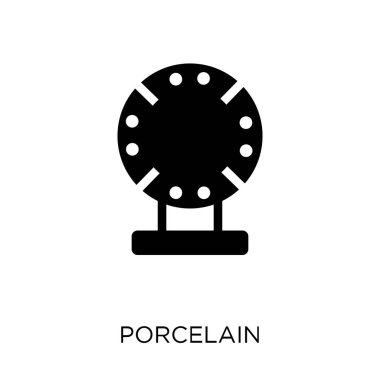 Porselen simgesi. Porselen sembolü Tasarım Müzesi koleksiyonundan. Basit öğe vektör çizim beyaz arka plan üzerinde.