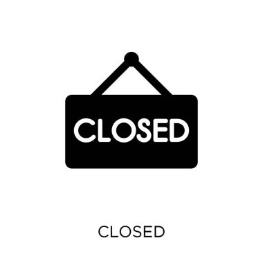 Kapalı işareti simgesi. İşareti simgesi tasarım Müzesi koleksiyonundan kapalı. Basit öğe vektör çizim beyaz arka plan üzerinde.