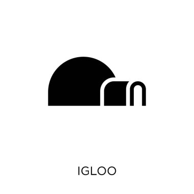 Igloo simgesi. Igloo sembolü tasarım kış koleksiyonundan. Basit öğe vektör çizim beyaz arka plan üzerinde.