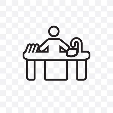 Bulaşık yıkama vektör doğrusal simgesini şeffaf arka plan üzerinde bulaşık yıkama saydamlık kavramı izole web ve mobil için kullanılabilir