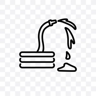 Hortum şeffaf arka plan üzerinde izole doğrusal simge vektör, hortum saydamlık kavramı web ve mobil için kullanılabilir