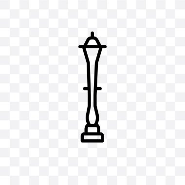 Elektrik direği vektör lineer simgesi üzerinde şeffaf arka plan izole, elektrik direği saydamlık kavramı web ve mobil için kullanılabilir