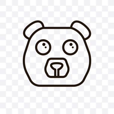 Ayı şeffaf arka plan üzerinde izole doğrusal simge vektör, ayı saydamlık kavramı web ve mobil için kullanılabilir