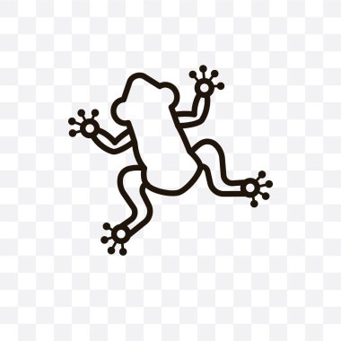 Kurbağa vektör lineer simgesi üzerinde şeffaf arka plan izole, kurbağa saydamlık kavramı web ve mobil için kullanılabilir