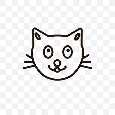 Saydam arka plan üzerinde izole kedi vektör lineer kutsal kişilerin resmi, kedi saydamlık kavramı web için kullanılan ve mobil olabilir