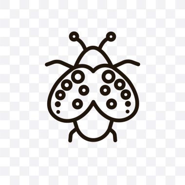 Uğur böceği vektör lineer simgesi üzerinde şeffaf arka plan izole, uğur böceği saydamlık kavramı web ve mobil için kullanılabilir