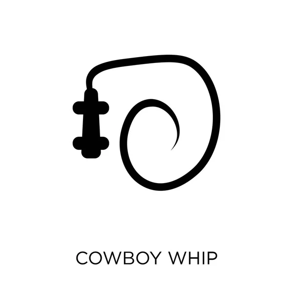 Cowboy Bicz Ikona Cowboy Projekt Symbol Bicz Pustynny Kolekcji Element — Wektor stockowy