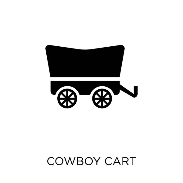 Icona Del Cowboy Cart Cowboy Cart Simbolo Design Della Collezione — Vettoriale Stock