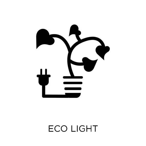 Ícone Luz Eco Design Símbolo Luz Ecológica Coleção Ecologia Ilustração — Vetor de Stock