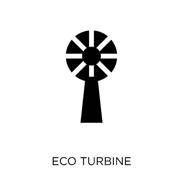 エコ風車アイコン エコロジー コレクションからタービンのシンボル デザイン 白い背景の上の単純な要素ベクトル図 — ストックベクタ
