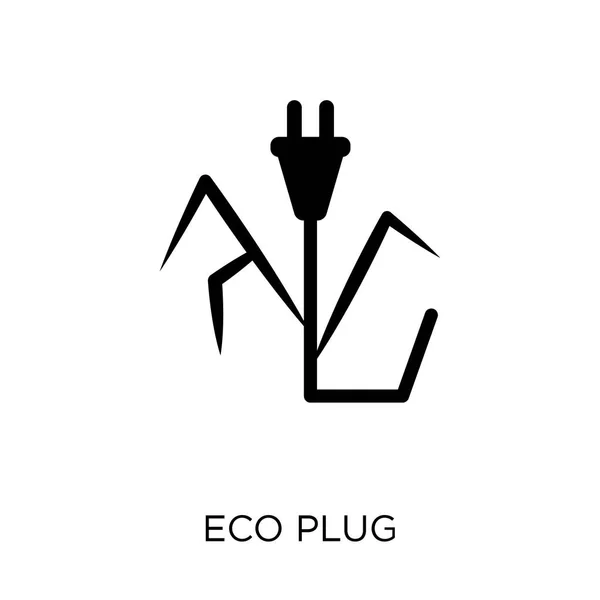 プラグ アイコン エコロジー コレクションからプラグ シンボル デザイン 白い背景の上の単純な要素ベクトル図 — ストックベクタ