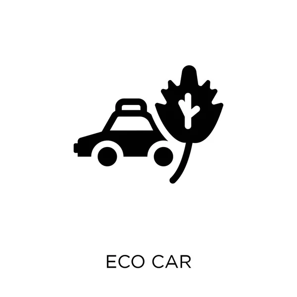 生态汽车图标 生态汽车符号设计从生态收藏 简单的元素向量例证在白色背景 — 图库矢量图片