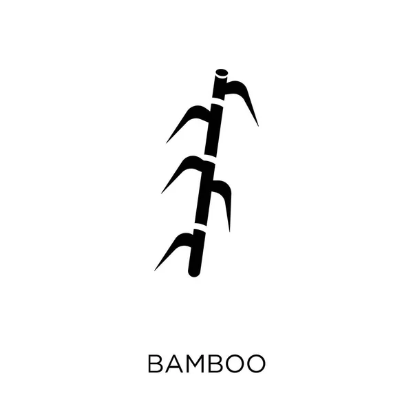 竹图标 从水果和蔬菜收藏的竹子符号设计 简单的元素向量例证在白色背景 — 图库矢量图片