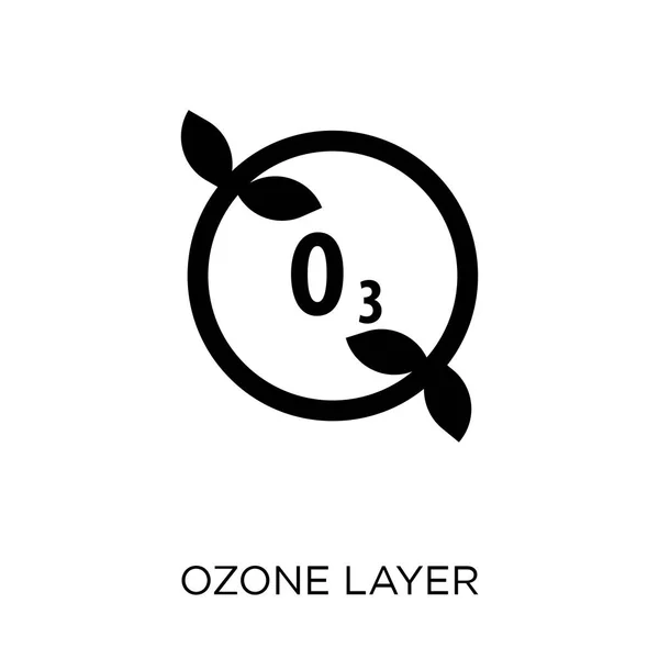 Ozon tabakası simgesi. Ozon tabakası sembolü tasarım ekoloji koleksiyonundan. Basit öğe vektör çizim beyaz arka plan üzerinde.