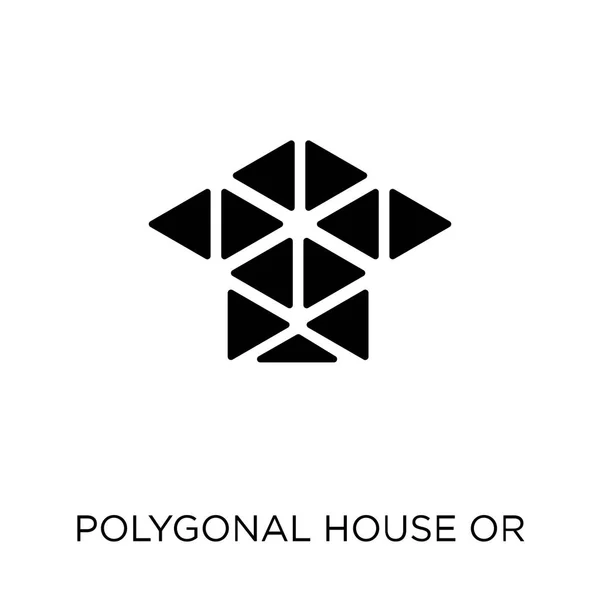 Icono Casa Poligonal Edificio Viviendas Casa Poligonal Diseño Símbolo Construcción — Vector de stock
