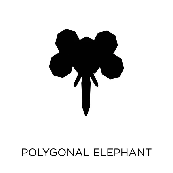 Sokszögű Elefánt Ikonra Sokszögű Elefánt Szimbólum Design Gyűjtemény Geometria Egyszerű — Stock Vector