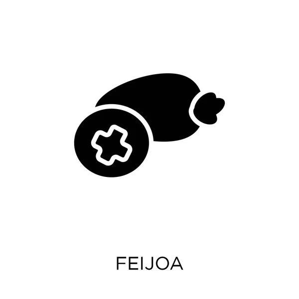 费乔亚图标 从水果和蔬菜收藏的象征设计 简单的元素向量例证在白色背景 — 图库矢量图片