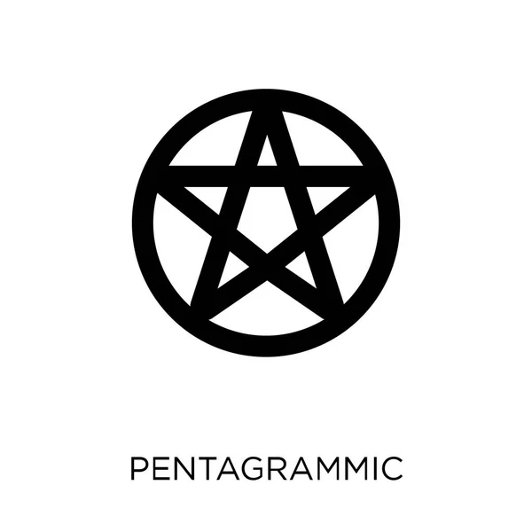 Icono Pentagrammico Diseño Símbolo Pentagrámmico Colección Geometría Ilustración Simple Del — Vector de stock