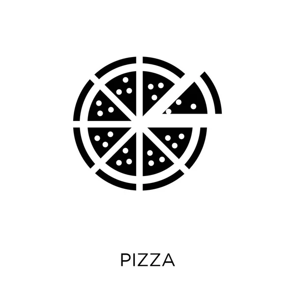 Значок Пиццы Дизайн Символов Пиццы Коллекции Ресторанов Простая Векторная Иллюстрация — стоковый вектор